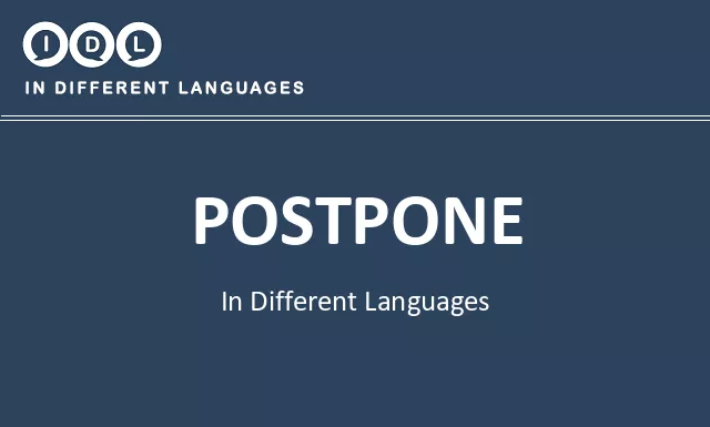 Postpone in Different Languages - Image