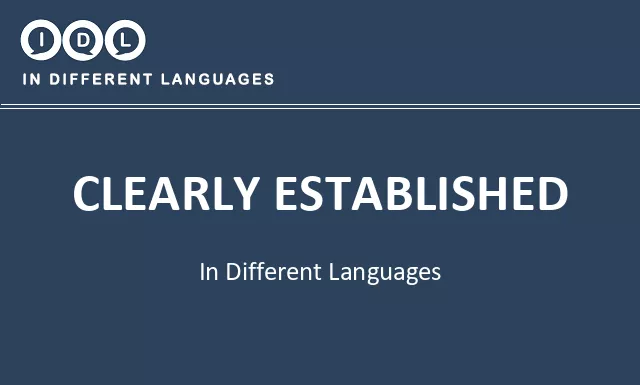 Clearly established in Different Languages - Image