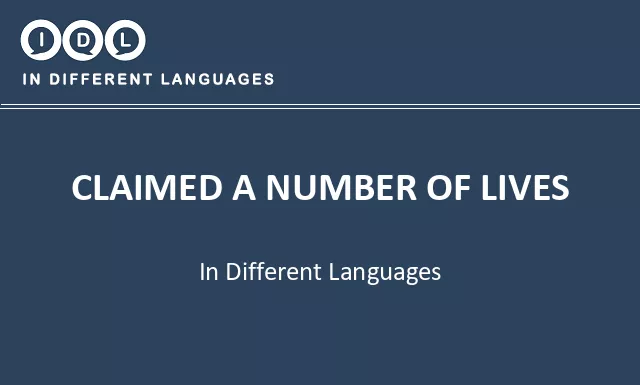 Claimed a number of lives in Different Languages - Image