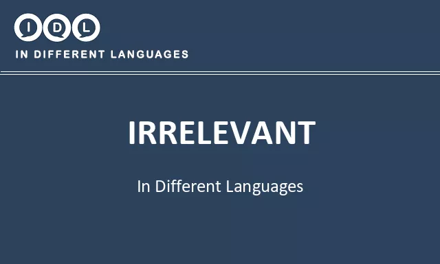 Irrelevant in Different Languages - Image