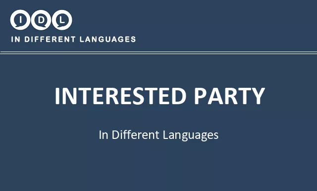 Interested party in Different Languages - Image