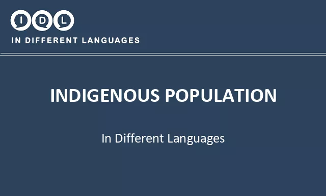 Indigenous population in Different Languages - Image
