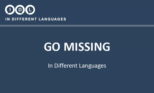 Go missing in Different Languages - Image