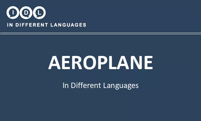 Aeroplane in Different Languages - Image