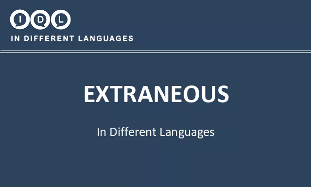 Extraneous in Different Languages - Image
