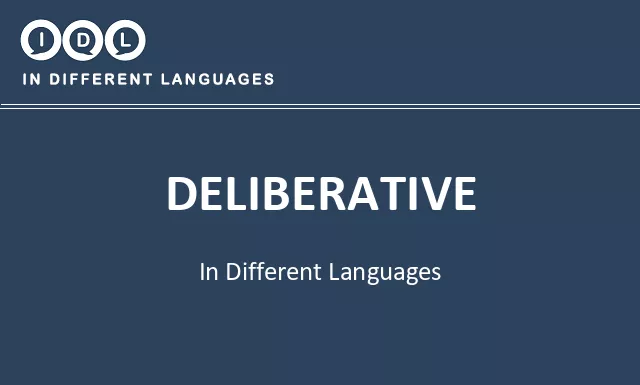 Deliberative in Different Languages - Image