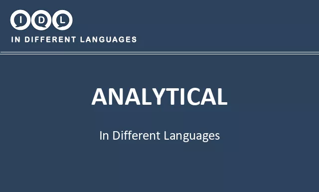 Analytical in Different Languages - Image