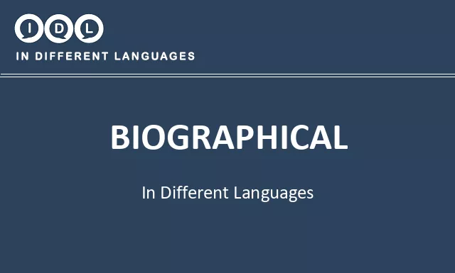 Biographical in Different Languages - Image