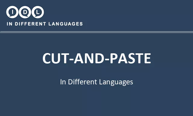 Cut-and-paste in Different Languages - Image
