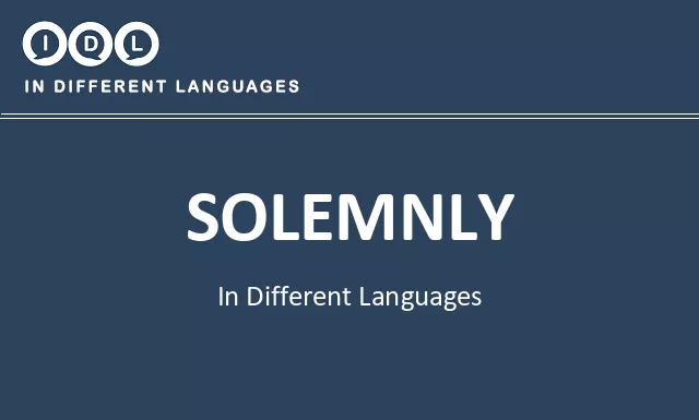 Solemnly in Different Languages - Image