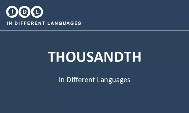 Thousandth in Different Languages - Image