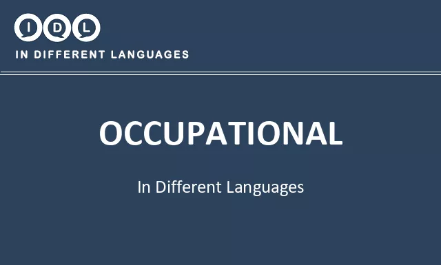 Occupational in Different Languages - Image
