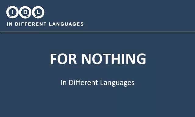 For nothing in Different Languages - Image