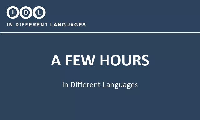 A few hours in Different Languages - Image