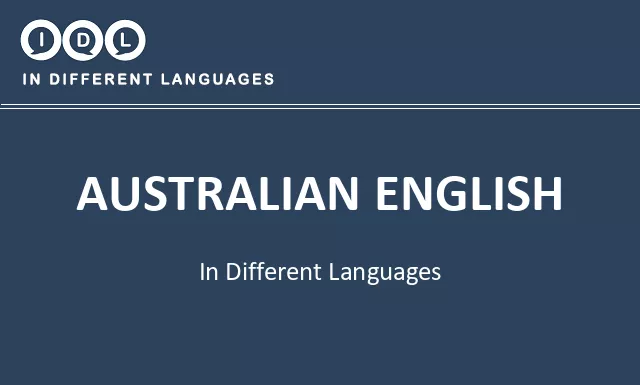 Australian english in Different Languages - Image