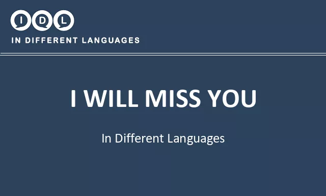 I will miss you in Different Languages - Image