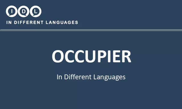 Occupier in Different Languages - Image