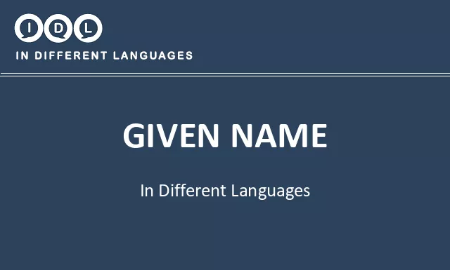 Given name in Different Languages - Image