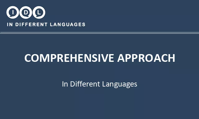 Comprehensive approach in Different Languages - Image