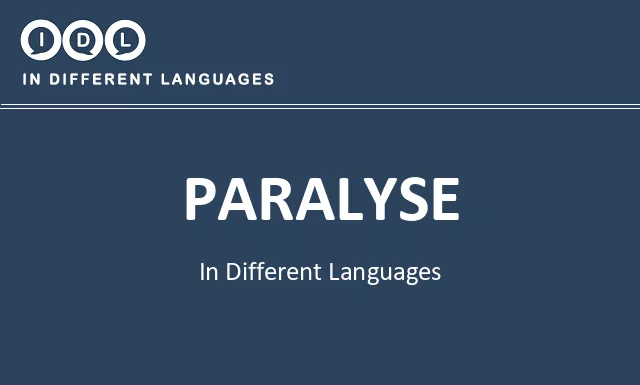 Paralyse in Different Languages - Image