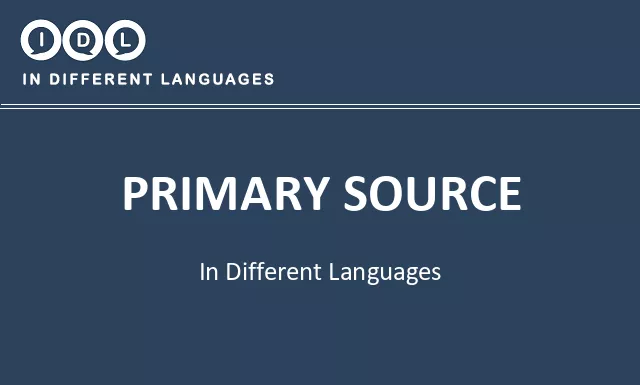 Primary source in Different Languages - Image
