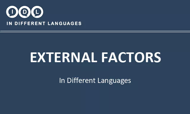 External factors in Different Languages - Image
