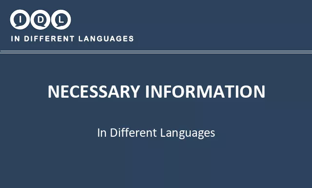 Necessary information in Different Languages - Image