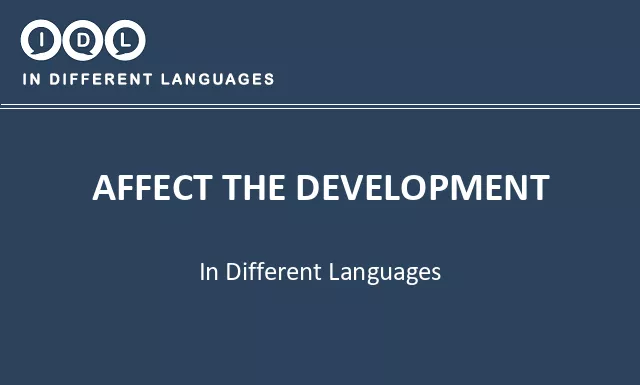 Affect the development in Different Languages - Image