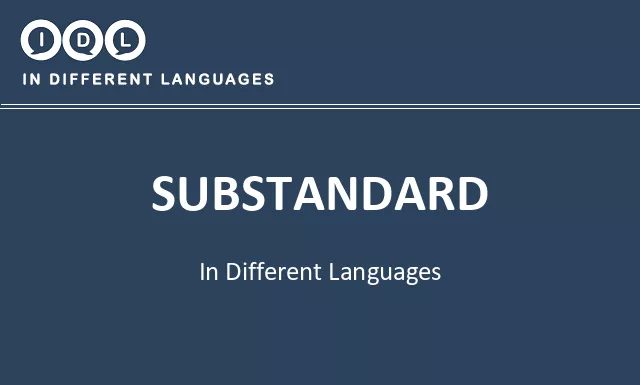 Substandard in Different Languages - Image