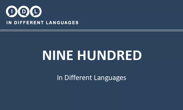 Nine hundred in Different Languages - Image