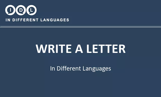 Write a letter in Different Languages - Image