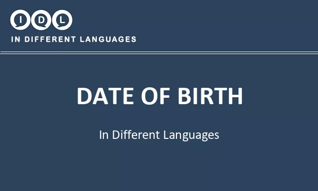 Date of birth in Different Languages - Image