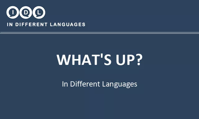 What's up? in Different Languages - Image