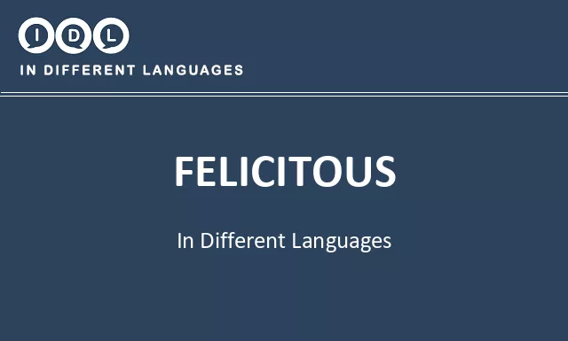 Felicitous in Different Languages - Image