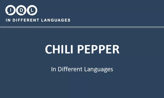 Chili pepper in Different Languages - Image