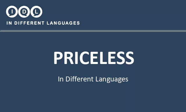 Priceless in Different Languages - Image