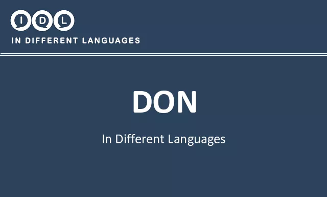 Don in Different Languages - Image