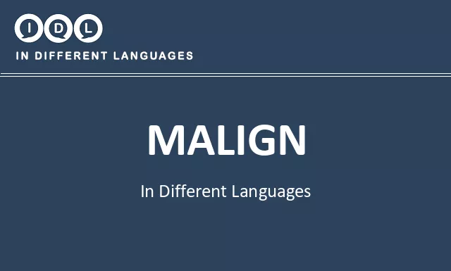 Malign in Different Languages - Image