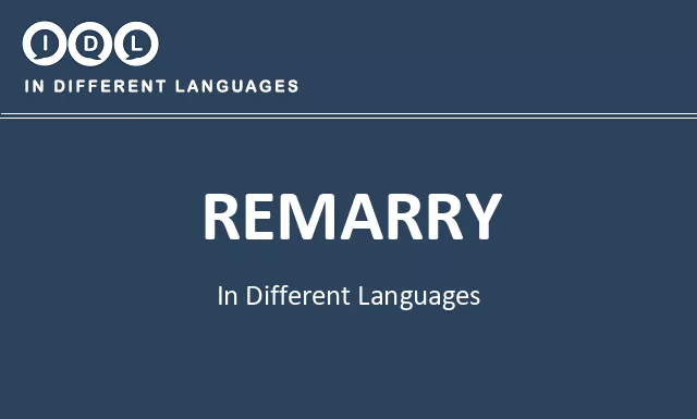 Remarry in Different Languages - Image