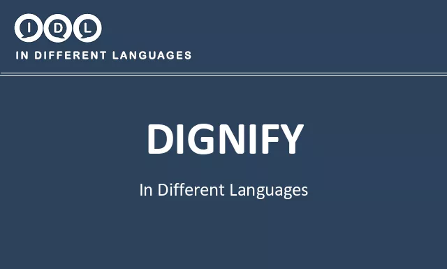 Dignify in Different Languages - Image