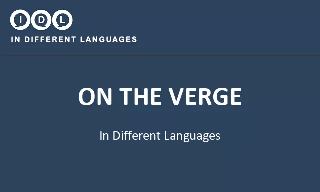On the verge in Different Languages - Image