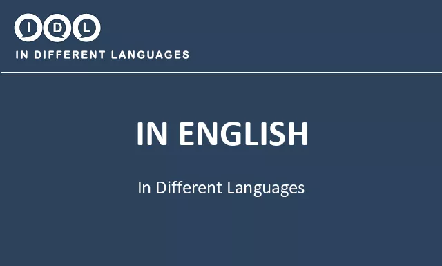 In english in Different Languages - Image
