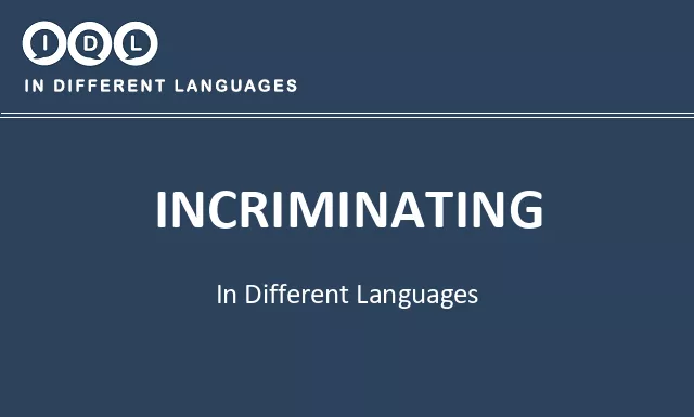 Incriminating in Different Languages - Image