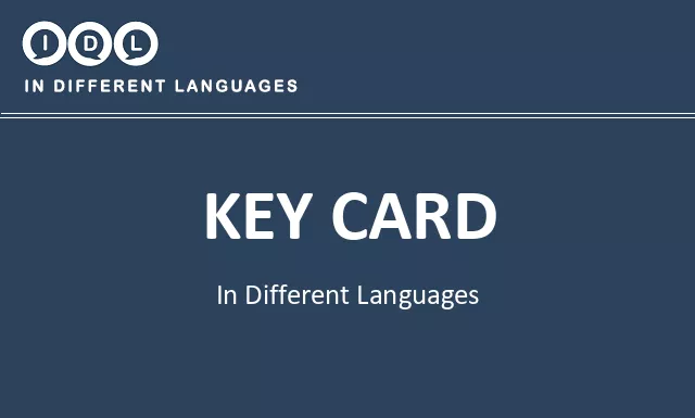 Key card in Different Languages - Image