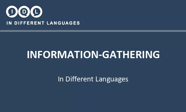 Information-gathering in Different Languages - Image