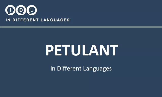 Petulant in Different Languages - Image