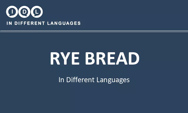 Rye bread in Different Languages - Image