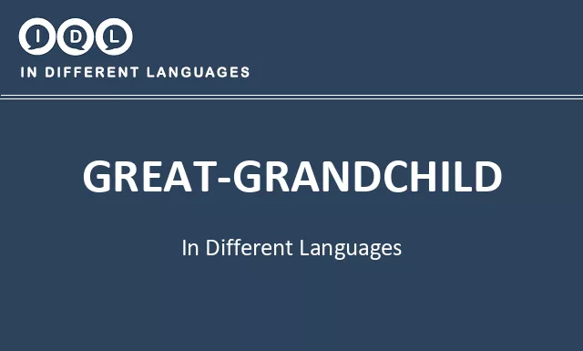 Great-grandchild in Different Languages - Image