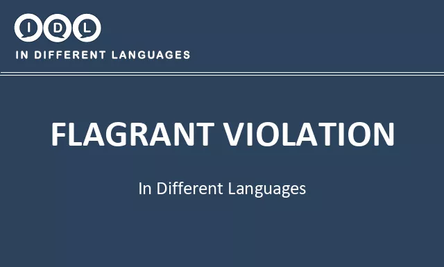 Flagrant violation in Different Languages - Image