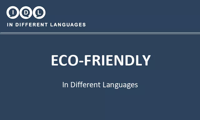 Eco-friendly in Different Languages - Image